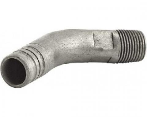 Ford Thunderbird Heater Hose To Water Pump Elbow, 3/8 Thread, 20 Degree Bend, 1955-60