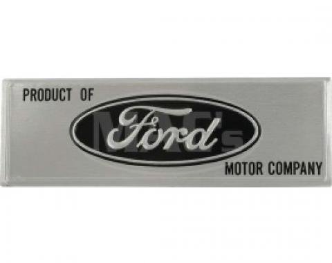 Ford Thunderbird Door Scuff Plate Emblem, Metal With Adhesive Backing, Black Background, 1963-66