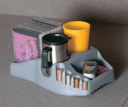 Universal Efficiency Console/Organizer with drink, coin, and CD holders, Charcoal