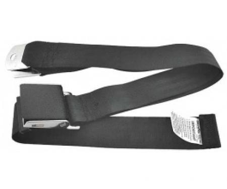 Ford Thunderbird Seat Belt, 74 Inches Long, Black With Black Wrinkle Finish Buckle