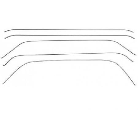 Ford Thunderbird Headliner Bow Set, 5 Pieces, For Tops Without Portholes, 1955-56