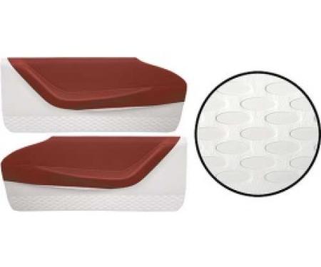 Ford Thunderbird Door Trim Panels, Red #8 & White #2, Trim Code 9X, 1959