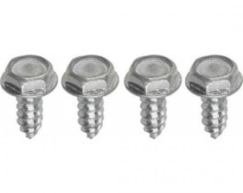 Ford Thunderbird Door Wiring Shield Screw Set, 4 Hex Washer-Head Screws, 1964-66