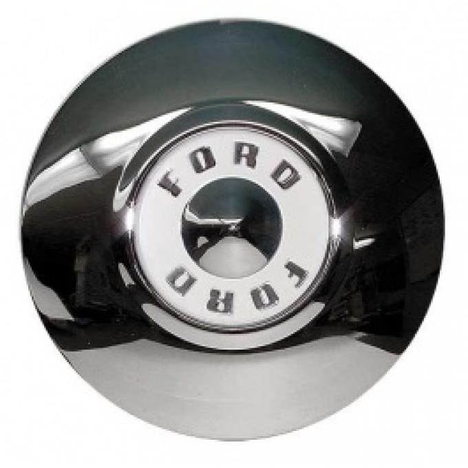 Ford Thunderbird Hub Cap, 10-1/4 Diameter, White Center With Ford Lettering, 1956