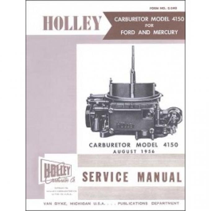 Holley Carburetor Manual, 35 pages, 1957
