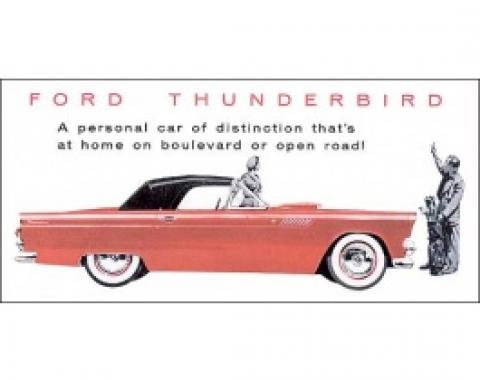 Ford Thunderbird Dealer Sales Brochure, Foldout, 4 Pages, 1955