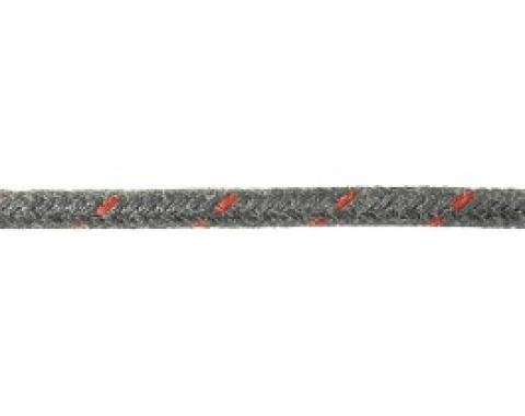 Bulk Wire, #16 Cloth Covered Primary Wire, Black With Red Tracer, Sold By The Foot