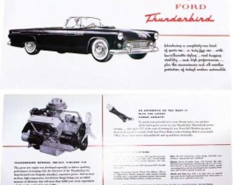 Ford Thunderbird Dealer Sales Brochure, Foldout Type, 1955