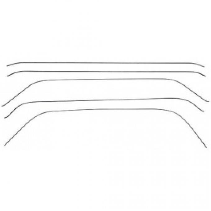 Ford Thunderbird Headliner Bow Set, 5 Pieces, For Tops Without Portholes, 1955-56