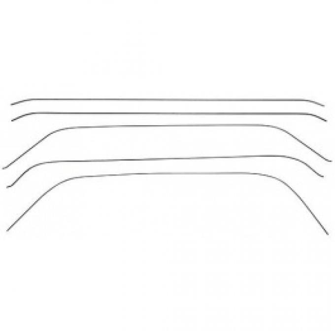 Ford Thunderbird Headliner Bow Set, 5 Pieces, For Tops Without Portholes, 1955-56