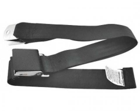 Ford Thunderbird Seat Belt, 60 Inches Long, Black With Black Wrinkle Finish Buckle