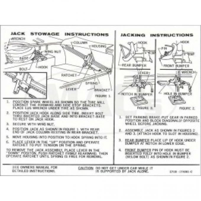 Jack Instructions, 1967 Thunderbird