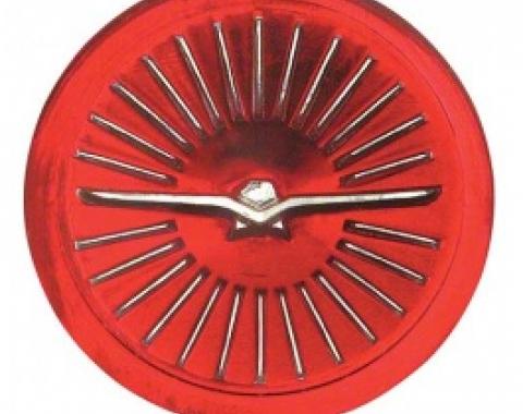 Ford Thunderbird Wheel Cover Center Emblem, Red Plastic, 2-1/4 Diameter, 1966