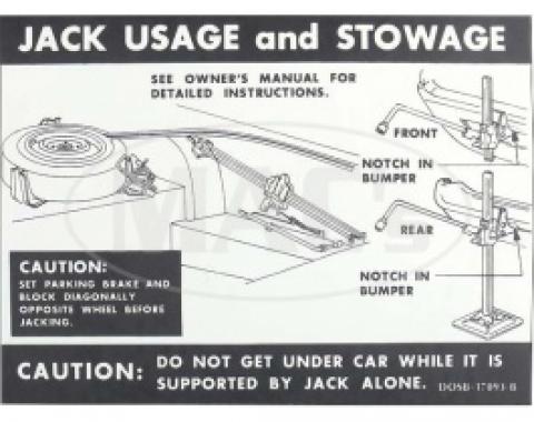 Jack Instructions, 1970 Thunderbird