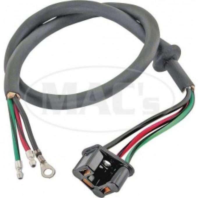 Ford Thunderbird Headlight Socket Wire, Braided, Full Length Ground, With Grommet, 27 Long, 1955