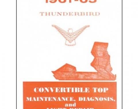 1961 1963 -63 Convertible Top Repair & Adjustment Manual, 16 Pages