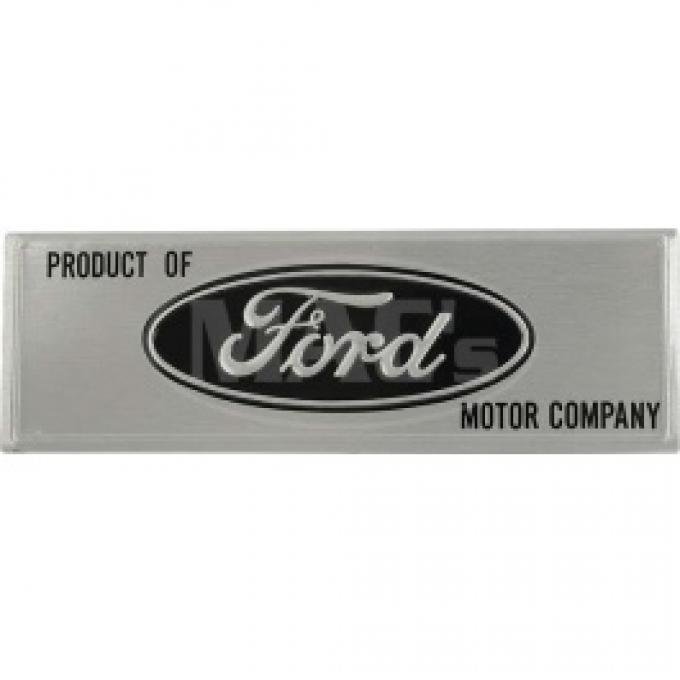 Ford Thunderbird Door Scuff Plate Emblem, Metal With Adhesive Backing, Black Background, 1963-66