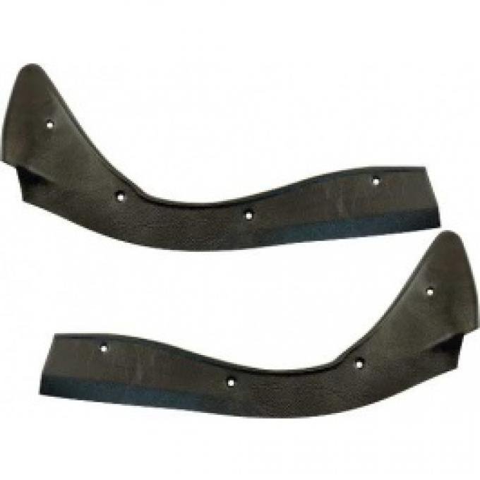 Ford Thunderbird Dash Pad End Plates, Black Vinyl Clad Metal, 1962-63