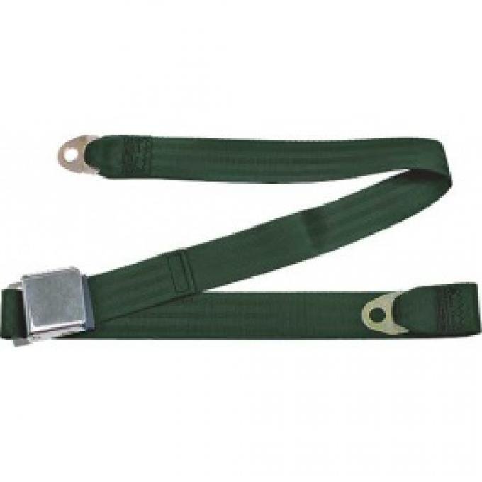 Seatbelt Solutions 1955-1966 Ford Thunderbird, Lap Belt, 60" with Chrome Lift Latch 1800605006 | Dark Green