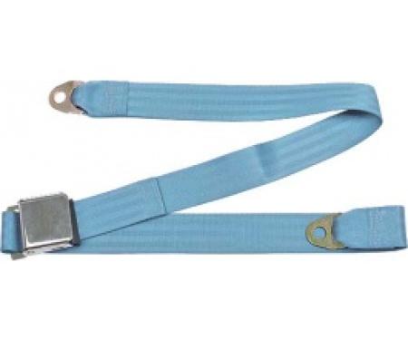 Seatbelt Solutions Ford/Mercury, Rear Universal Lap Belt, 60" with Chrome Lift Latch 1800604005 | Powder Blue