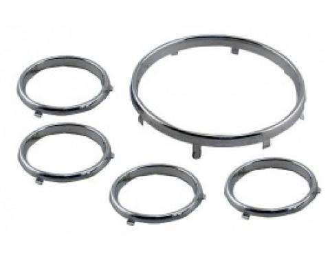 Ford Thunderbird Dash Gauge Trim Rings, 5 Piece Set, 1956-57