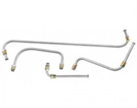 Ford Thunderbird Fuel Line, Fuel Pump To Carburetor, 4 Pieces, E-code 312 V8 With Two 4 Barrel Carburetors, 1957