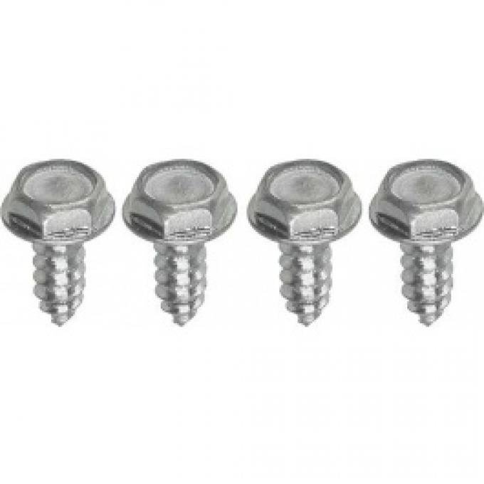 Ford Thunderbird Door Wiring Shield Screw Set, 4 Hex Washer-Head Screws, 1964-66