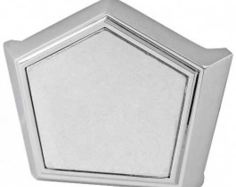 Ford Thunderbird Trunk Lock Ornament Key Hole Cover, Chrome With Plain Steel Insert, Coupe, 1965-66