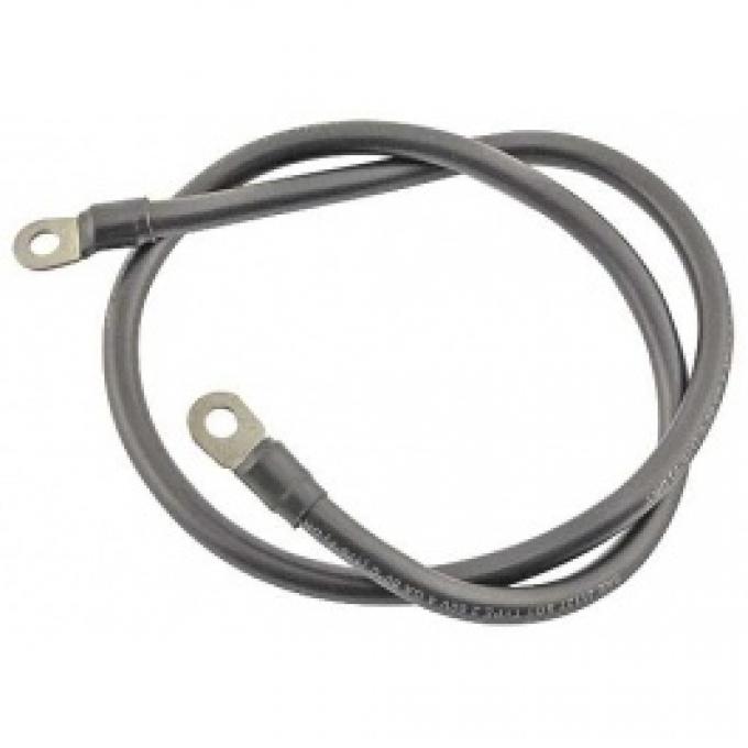 Ford Thunderbird Starter Relay To Starter Cable, Black With Brass Plated Ends, 1956-57