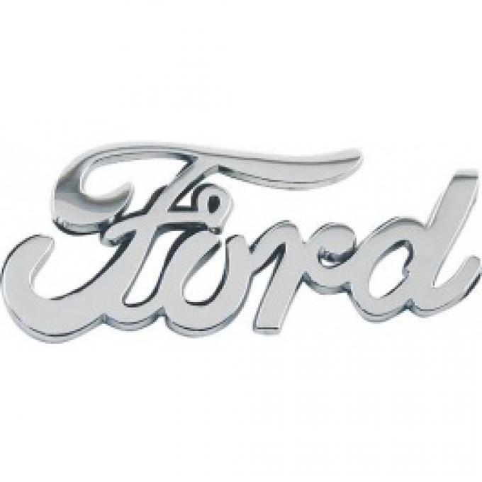 Ford Script Emblem, Chrome Plated, Peel & Stick Type, 3 Long X 1/2 High