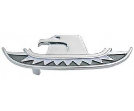 Ford Thunderbird Trunk Lock Ornament Key Hole Cover, Chrome With Black & White Paint, Coupe, 1961-63