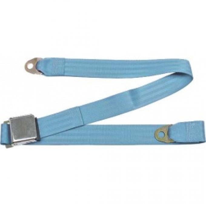 Seatbelt Solutions Ford/Mercury, Rear Universal Lap Belt, 60" with Chrome Lift Latch 1800604005 | Powder Blue