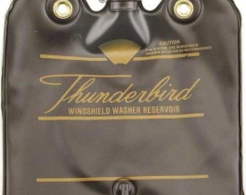 Ford Thunderbird Windshield Washer Bag, Black With Gold Letters, With Hinged Cap, 1966