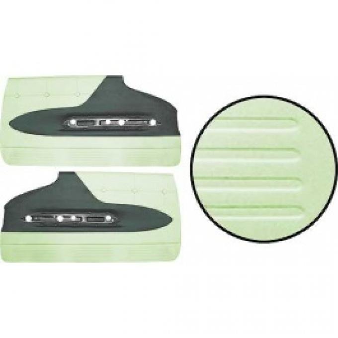 Ford Thunderbird Door Trim Panels, Dark Green #19 & Light Green #20, Trim Code 53, 1960