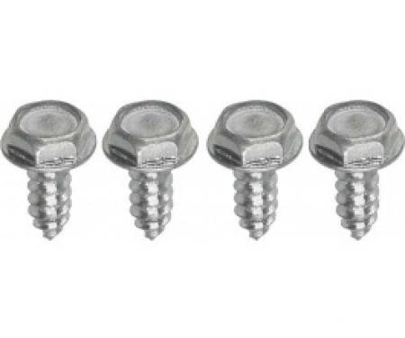 Ford Thunderbird Door Wiring Shield Screw Set, 4 Hex Washer-Head Screws, 1964-66