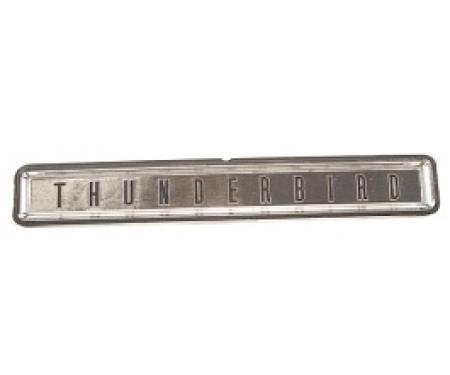 Ford Thunderbird Rear Bumper Center Emblem, Plastic, Thunderbird In Block Letters, 1964
