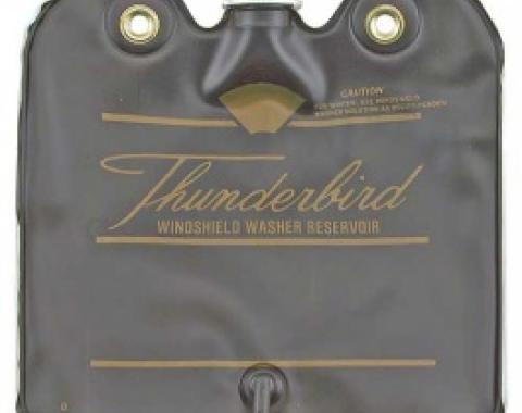 Ford Thunderbird Windshield Washer Bag, Black With Gold Letters, With Screw On Cap, 1964-65