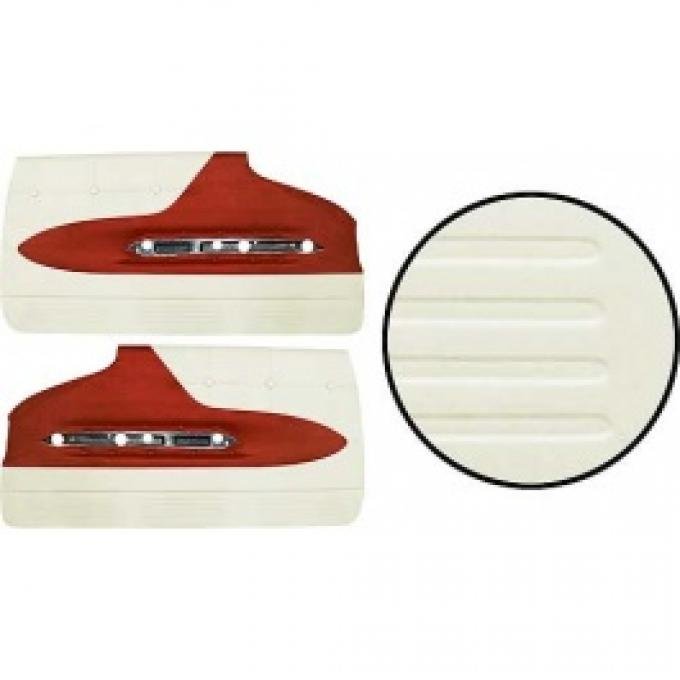 Ford Thunderbird Door Trim Panels, Red #14 & White #13, Trim Code 55, 1960