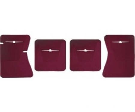 Ford Thunderbird Rubber Floor Mats, 4 Piece Set, Front & Rear, With White T-Bird, 1964-66