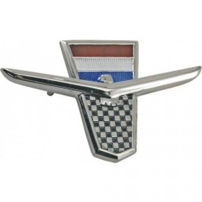 Ford Thunderbird Fender Ornament, Chrome, Sports Roadster Emblem, 1962-63