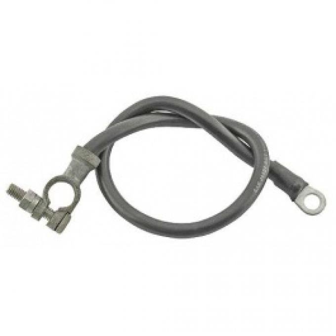 Ford Thunderbird Battery To Starter Relay Cable, Black With Brass Plated Ends, 1956-57