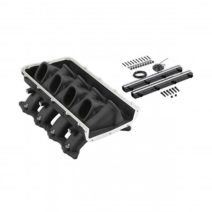 Holley EFI ULTRA LO-RAM BASE, FORD COYOTE FRONT FEED BLACK 300-921BK