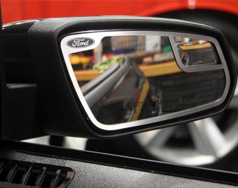 American Car Craft 2011-2012 Ford Mustang Mirror Trim Satin "Ford Oval" Side View 2 pc 272017