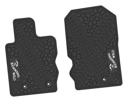 FlexTread 21-24 Ford Bronco 2Dr & 4 Dr Floor Mats (2pc) w/ Running Wild Logo NGTT48059
