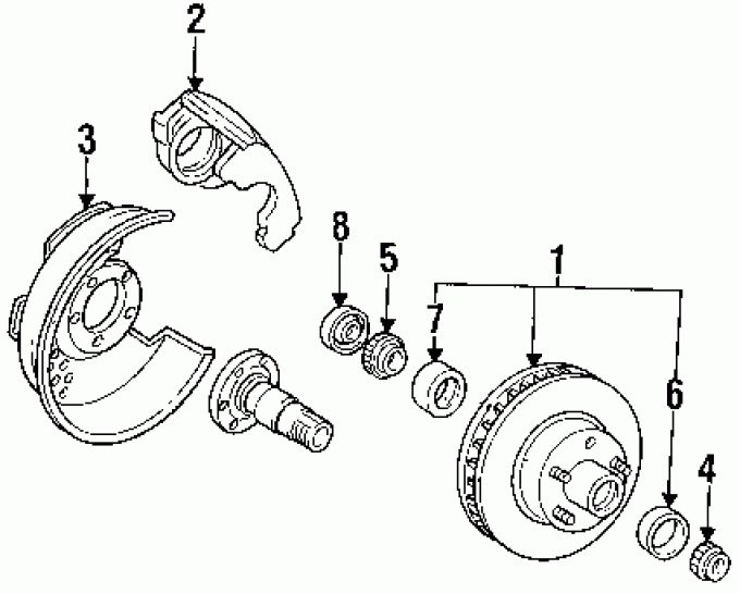 Ford Disc Brake Rotor Backing Plate Front Splash Shield, Left, 1994-1996