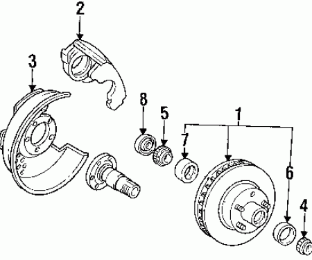 Ford Disc Brake Rotor Backing Plate Front Splash Shield, Left, 1994-1996
