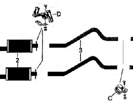 Thunderbird Dual Exhaust System, with Resonators, Stainless Steel, 1955