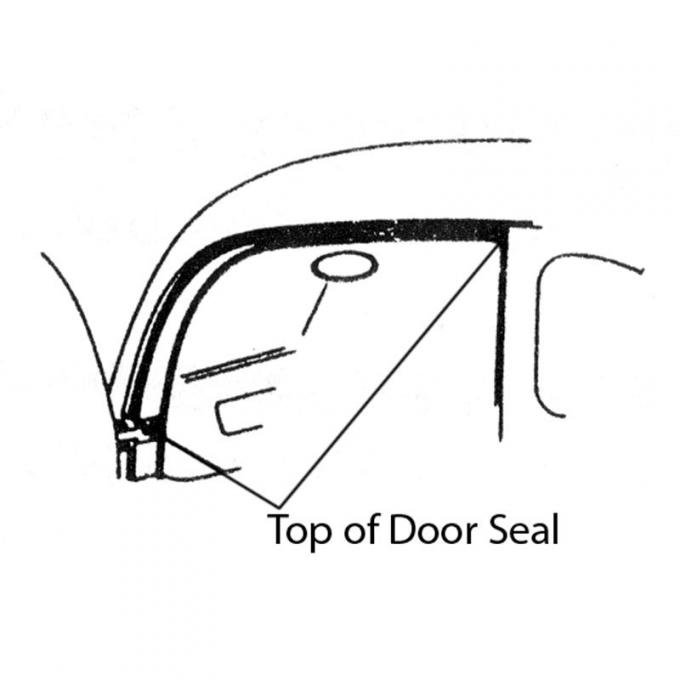 Dennis Carpenter Top of Door Seals - 2 Door - 1937-48 Ford Car 78-7020532
