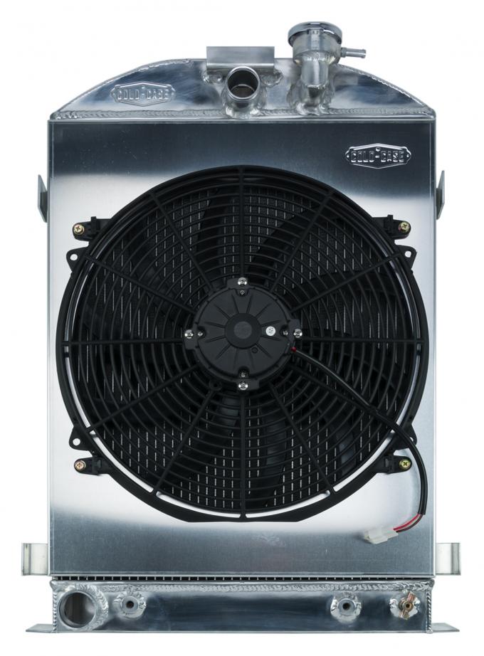 Cold Case Radiators 1932 Highboy Ford Engine 27 Inch Aluminum Performance Radiator And 16 Inch Fan Kit STF905A-1K