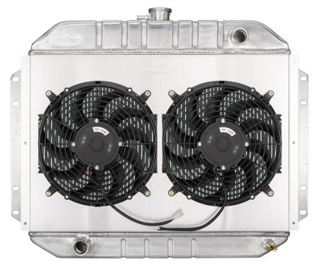 Cold Case Radiators 61-64 Ford F-100 Truck Coyote Swap Aluminum Performance Radiator and Dual 12 Inch Fan Kit FOT577-5K